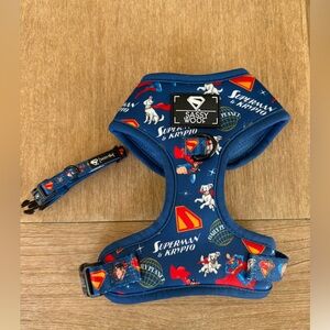 Sassy Woof Superman & Krypto Blue Dog Harness and Collar